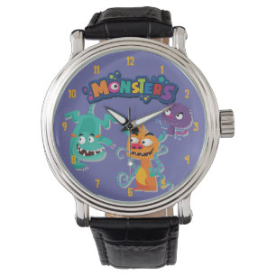 Cute and Colourful Fun Monsters Playing Scene Watch