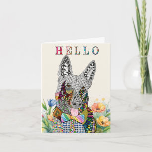 Cute and Colourful German Shepherd Greeting Card