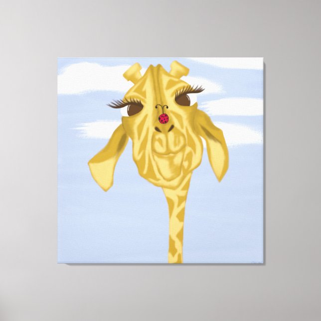 Cute And Colourful Giraffe Canvas Print (Front)