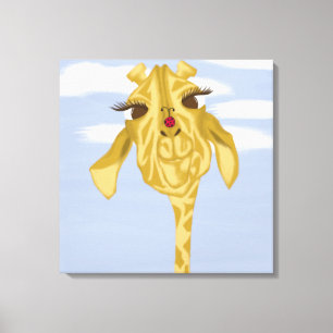Cute And Colourful Giraffe Canvas Print