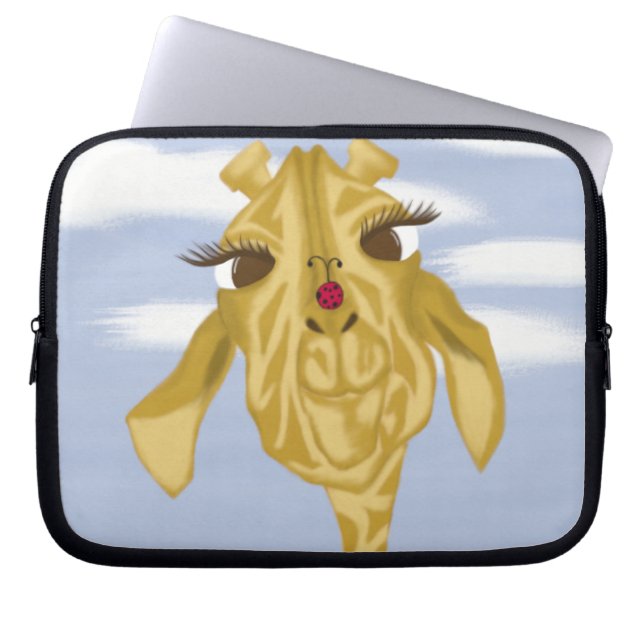 Cute And Colourful Giraffe Laptop Sleeve (Front)