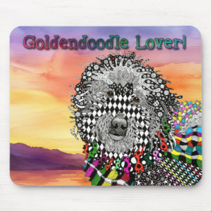 Cute and Colourful Goldendoodle Mousepad