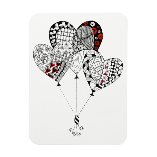 Cute and Colourful Heart Balloon Magnet 3"x4" (Vertical)