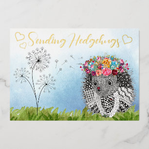Cute and Colourful Hedgehog Greeting Card
