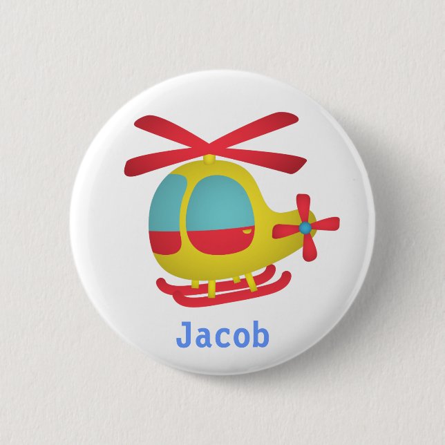 Cute and Colourful Helicopter for Kids 6 Cm Round Badge (Front)