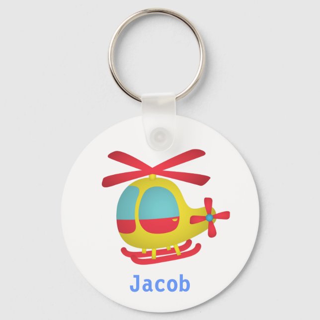 Cute and Colourful Helicopter for Kids Key Ring (Front)