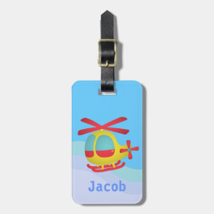 Cute and Colourful Helicopter for Kids Luggage Tag