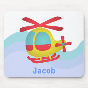 Cute and Colourful Helicopter for Kids Mouse Mat