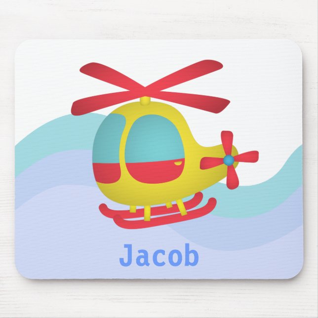 Cute and Colourful Helicopter for Kids Mouse Mat (Front)