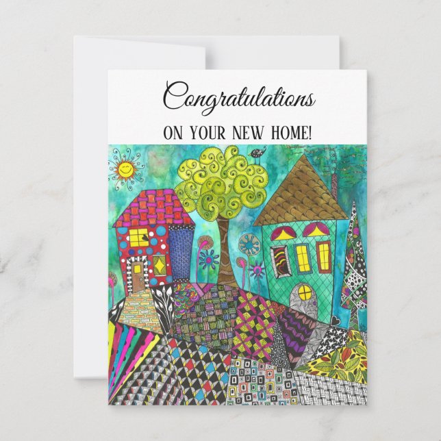 Cute and Colourful Home Sweet Home Greeting Card (Front)