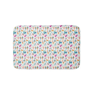 Cute and Colourful Jungle Animals Pattern Bath Mat