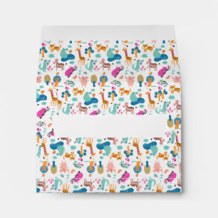 Cute and Colourful Jungle Animals Pattern Envelope