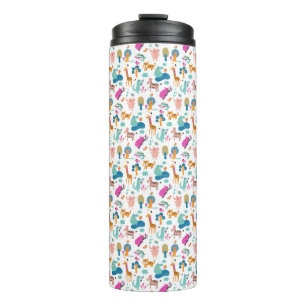 Cute and Colourful Jungle Animals Pattern Thermal Tumbler