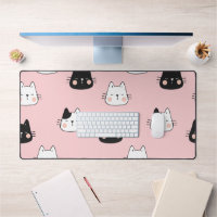 Cute and colourful kawaii cats seamless pattern
