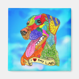 Cute and Colourful Labrador Retriever Magnet 2"