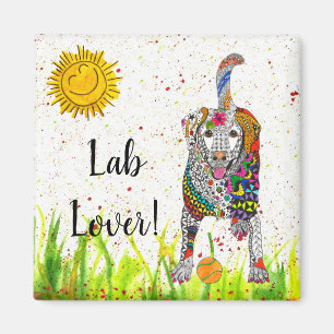 Cute and Colourful Labrador Retriever Magnet 2"