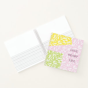 Cute and colourful leave pattern transparent art notebook
