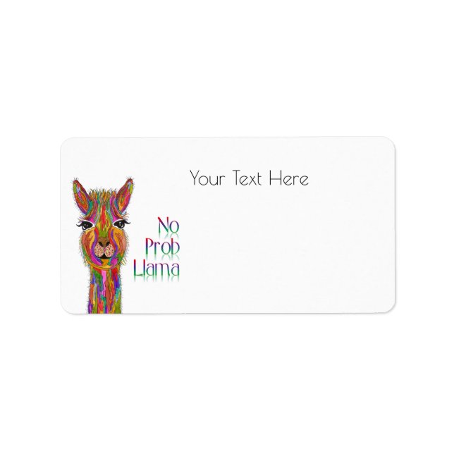 Cute and Colourful Llama Address Label (Front)