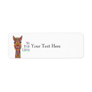 Cute and Colourful Llama Address Label