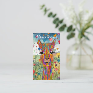 Cute and Colourful Llama/Alpaca Business Card