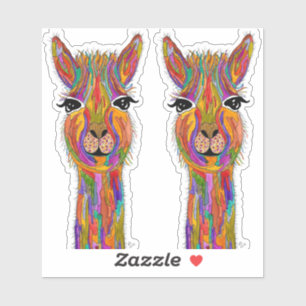Cute and Colourful Llama Vinyl Stickers