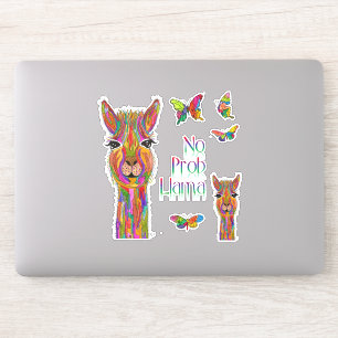 Cute and Colourful Llama Vinyl Stickers