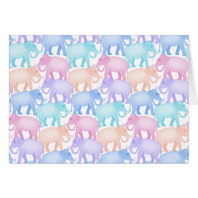 Cute and Colourful Pastel Elephant Pattern (Front Horizontal)