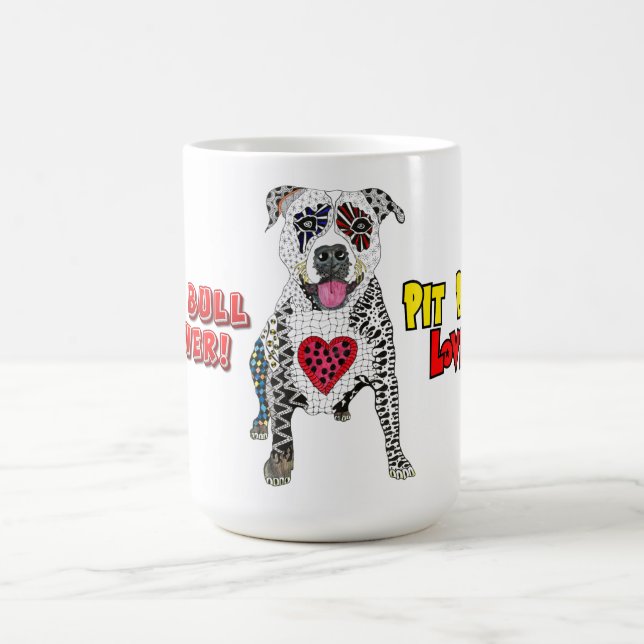 Cute and Colourful Pit Bull Coffee Mug (Center)