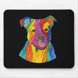 Cute and Colourful Pitbull Terrier Mouse Pad