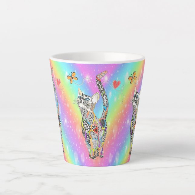Cute and Colourful Rainbow Cat Mug (Front)