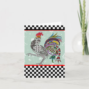 Cute and Colourful Rooster Greeting Card