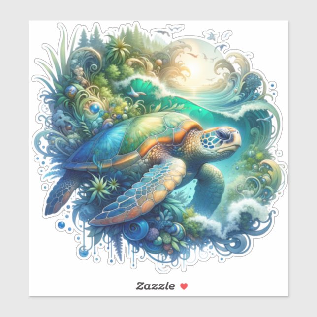 Cute and Colourful Sea Turtle (Sheet)