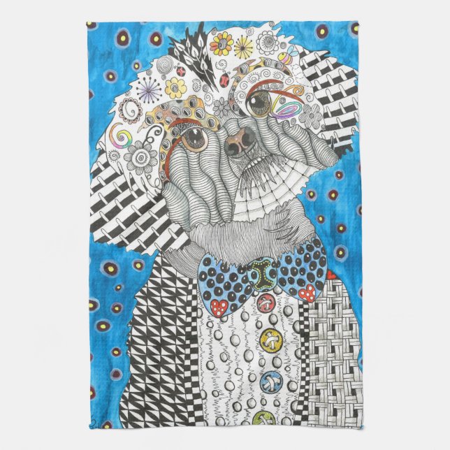 Cute and Colourful Shih Tzu Kitchen Towel (Vertical)