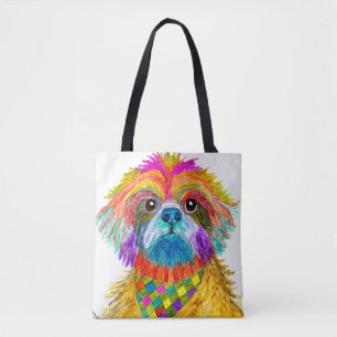 Cute and Colourful Shih Tzu Tote Bag