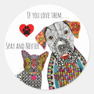 Cute and Colourful Spay and Neuter Sticker