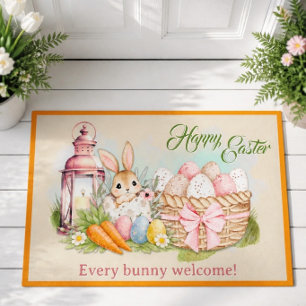 Cute and Colourful Springtime Easter Bunny Doormat