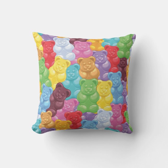 Cute and Colourful Sweet Gummy Bears Cushion (Front)