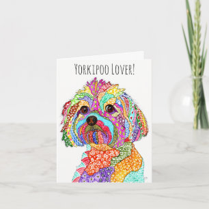 Cute and Colourful Yorkipoo Greeting Card