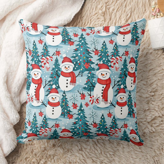 Cute and Cosy Snowman Christmas Cushion (Blanket)