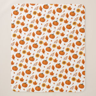 Cute and cosy Watercolour Autumn Harvest  Sherpa Blanket