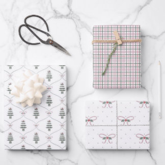 Cute and Cozy Holiday Wrap Set Wrapping Paper Sheet