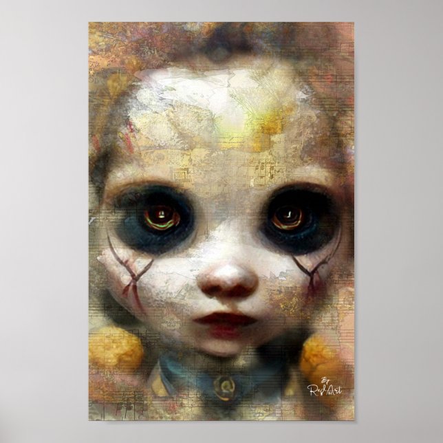 Cute and Creepy Doll Poster: Spooky Halloween Deco Poster (Front)