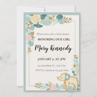 Cute and Cuddly Baby Shower Template