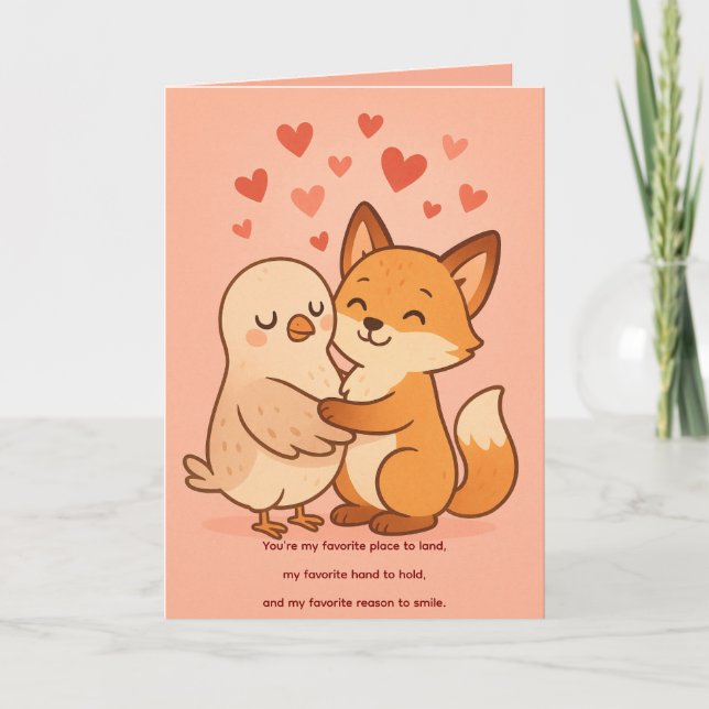 Cute and Cuddly Customizable Valentines Day  Card (Front)
