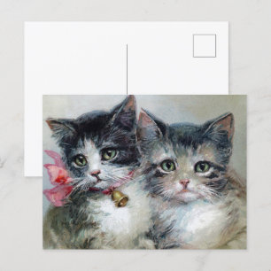 Cute and Cuter, Adorable Kittens, Postcard