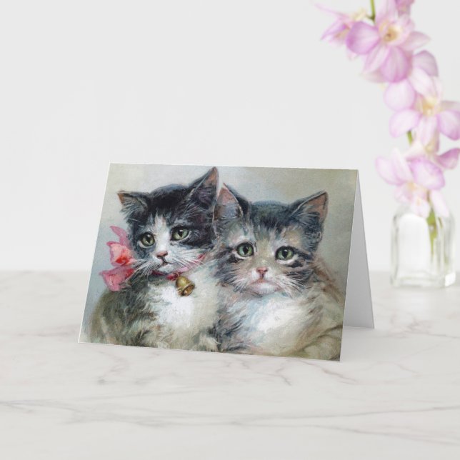 Cute and Cuter, Adorable Kitties, Card (Orchid)