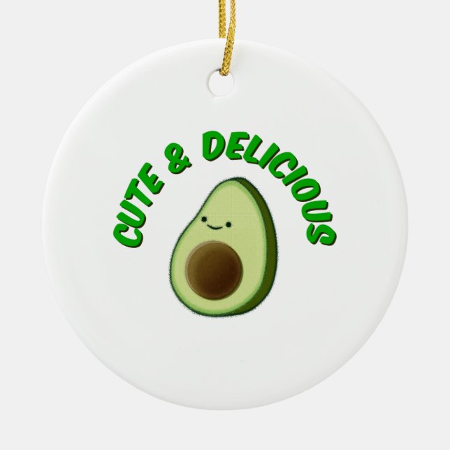 Cute And Delicious Avocado Ceramic Tree Decoration (Front)