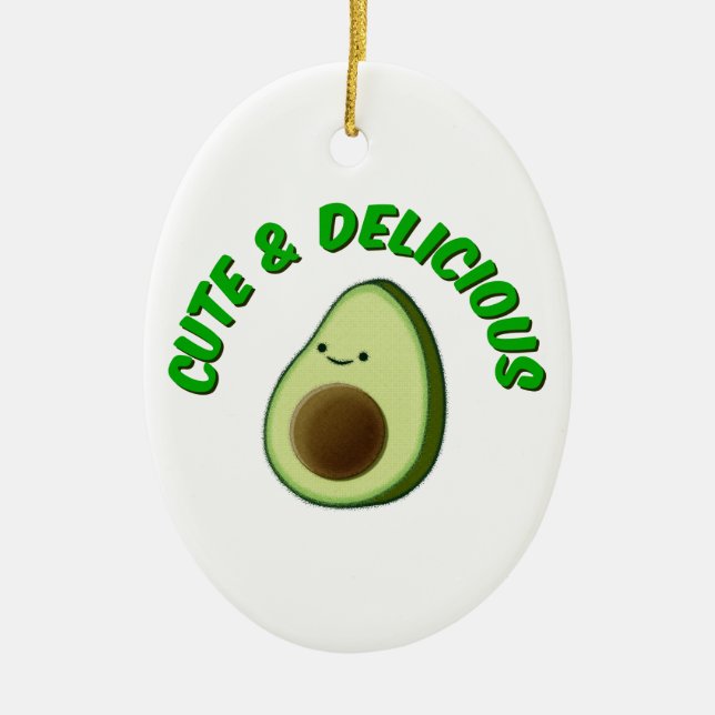 Cute And Delicious Avocado Ceramic Tree Decoration (Front)