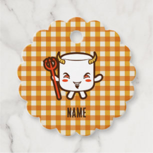Cute and devilish marshmallow Halloween Favour Tags