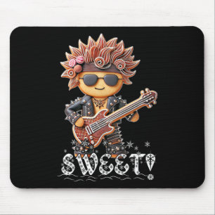 Cute And Edgy Christmas Gingerbread Rockstar Fun Mouse Mat